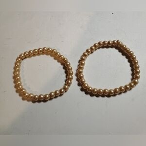 Elegant Faux Pearl Beaded Bracelet Set